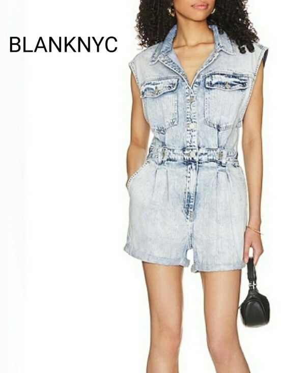 Blank NYC Pants - BLANKNYC Light Blue Denim Romper